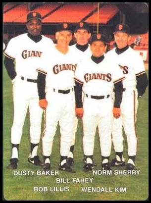 27 Giants Coaches - Dusty Baker-Bob Lillis-Bill Fahey-Wendell Kim-Norm Sherry